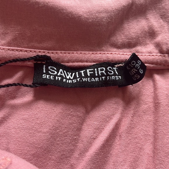 🌻 Crop Polo Button Down Salmon Pink - Picture 3 of 3